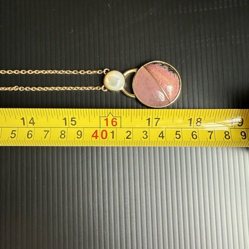 Neu mit Etikett Sole Society 16 Zoll Gold Kettenglied Halskette mit rosa Edelstein Anhänger - Bild 6 von 7