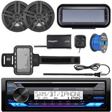 JVC KD-T92MBS Single DIN Marine Bluetooth CD Receiver, 2x 6.5" 180W Speakers