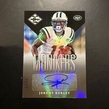 Panini 2013 Limited Monikers Jeremy Kerley Jets Hard Signed Auto U2/75