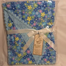 Handmade Receiving Blanket 100% Cotton Boy Or Girl Blue Baby Shower Gift NWT