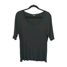 Magaschoni Stretch Women s Black Short  Sleev...