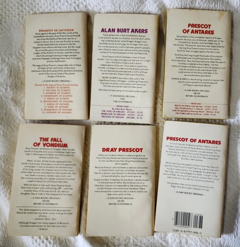 6 Dray Prescott SCORPIO: 3, 15-18, 30 VTG Sci-Fi Book Lot Alan Burt Akers DAW - Picture 3 of 5