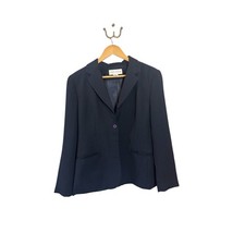 Evan Picone Blazer Skirt Suit Set Women's Career Wear Navy Business Office 10/8