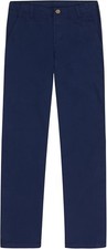 Izod Boy's Flat Front Navy Blue Stretch Chino Pants Size 20 Regular NEW