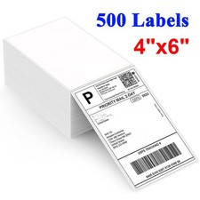 500 Labels 4x6 Fanfold Direct Thermal Shipping Labels Perforated For Zebra Rollo