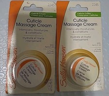 Lot Of 2 Sally Hansen Cuticle Massage Cream 2245 with Apricot Oil .45
