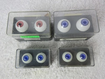 Realistische Puppenaugen aus Kunststoff - Blau 18 mm, Rotbraun 22 mm, Blau 24 mm