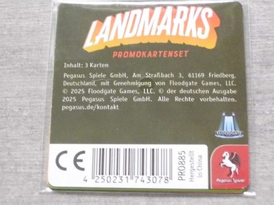Promokartenset mit 3 Promokarten für ''Landmarks'' (Pegasus Spiele)