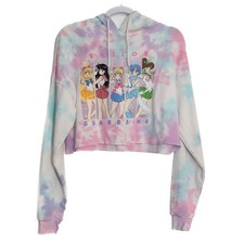 Sailor Moon Guardians Size M Tie-Dye Cropped Hoodie Sweatshirt
