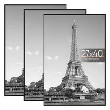 27x40 in Poster Frame Black 3 Pack, Scratch-Proof Picture Frames 27 x 40 for ...