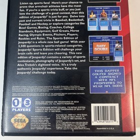 Jeopardy! Sports Edition (Sega Genesis, 1993) CIB Complete With Manual - Tested