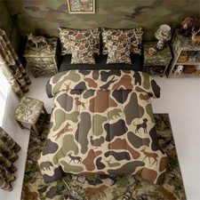 Erosebridal Deer Bear 7 Piece Bedding Set Full Camo Comforter Set with Sheets...