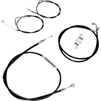 Std Blk Vinyl Braided Cable/Brake Line Kit for 12''-14'' Ape Hangers LA-8210KT-13B