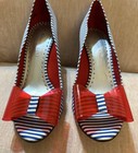 Gianni Bini Betsey Patriotic USA Pumps Red Bow Striped Heels Women’s 6.5 — photo 1