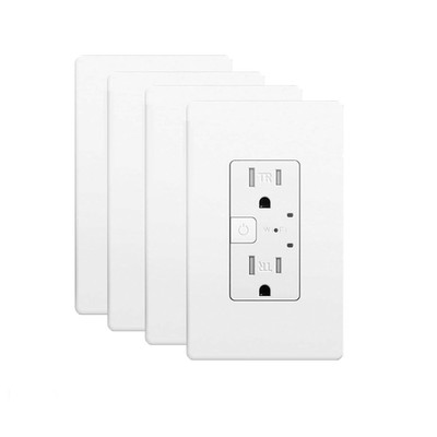Smart Wall Outlet, Smart Tamper Resistant Outlet Compatible with Alexa and Googl