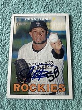 2016 Topps Heritage #298 Yohan Flande (RC) IP Signed Colorado Rockies
