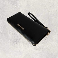 Michael Kors Portemonnaie GeldböRse Portmonee Jet Set Travel Schwarz Leder Neu