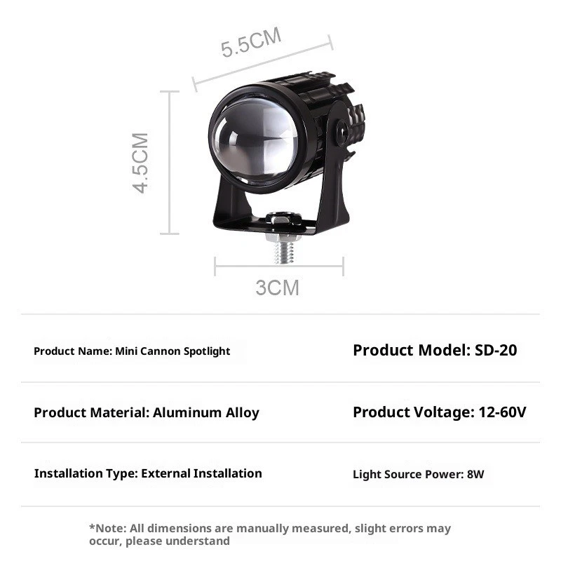 Two Motorcycle modified spotlights are universal, ranging from 12V to 80V  — 第 2/3 张图片