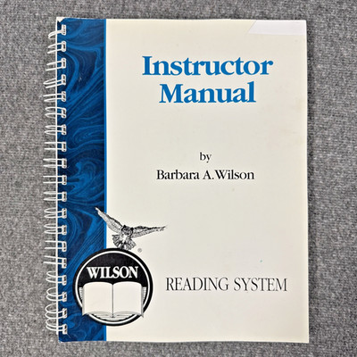 Instructor Manual (Wilson Reading System) By Barbara A Wilson 1996 3rd Edition