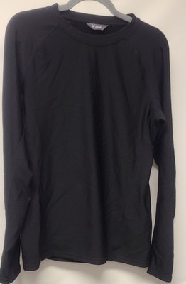 Ibex Black Long Sleeved Merino Wool Shirt Mens