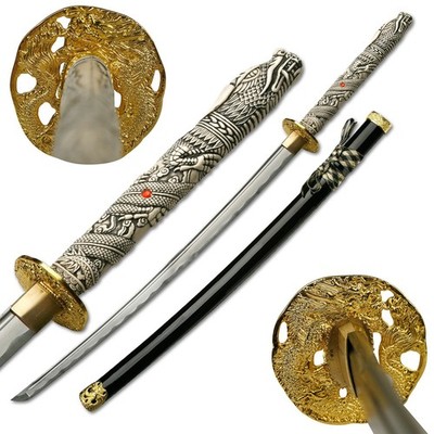 BladesUSA Hand Forged Fantasy Dragon Sword w/Injection Molded ABS & Scabbard