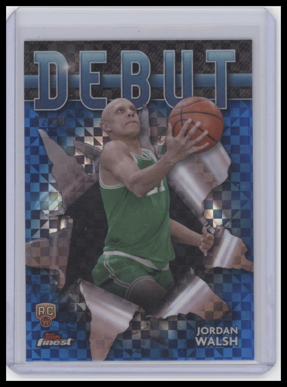 2023-24 Finest #D-23 Jordan Walsh Debut Blue Checkerboard Refractors #/99