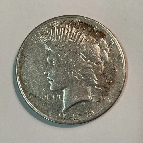 1925-P  Peace Silver Dollar EF Condition 90% Silver In Capsule, AUTHENTIC