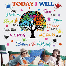 Colorful Inspirational Wall Decals Motivational Quote Today I Will Wall Stick...