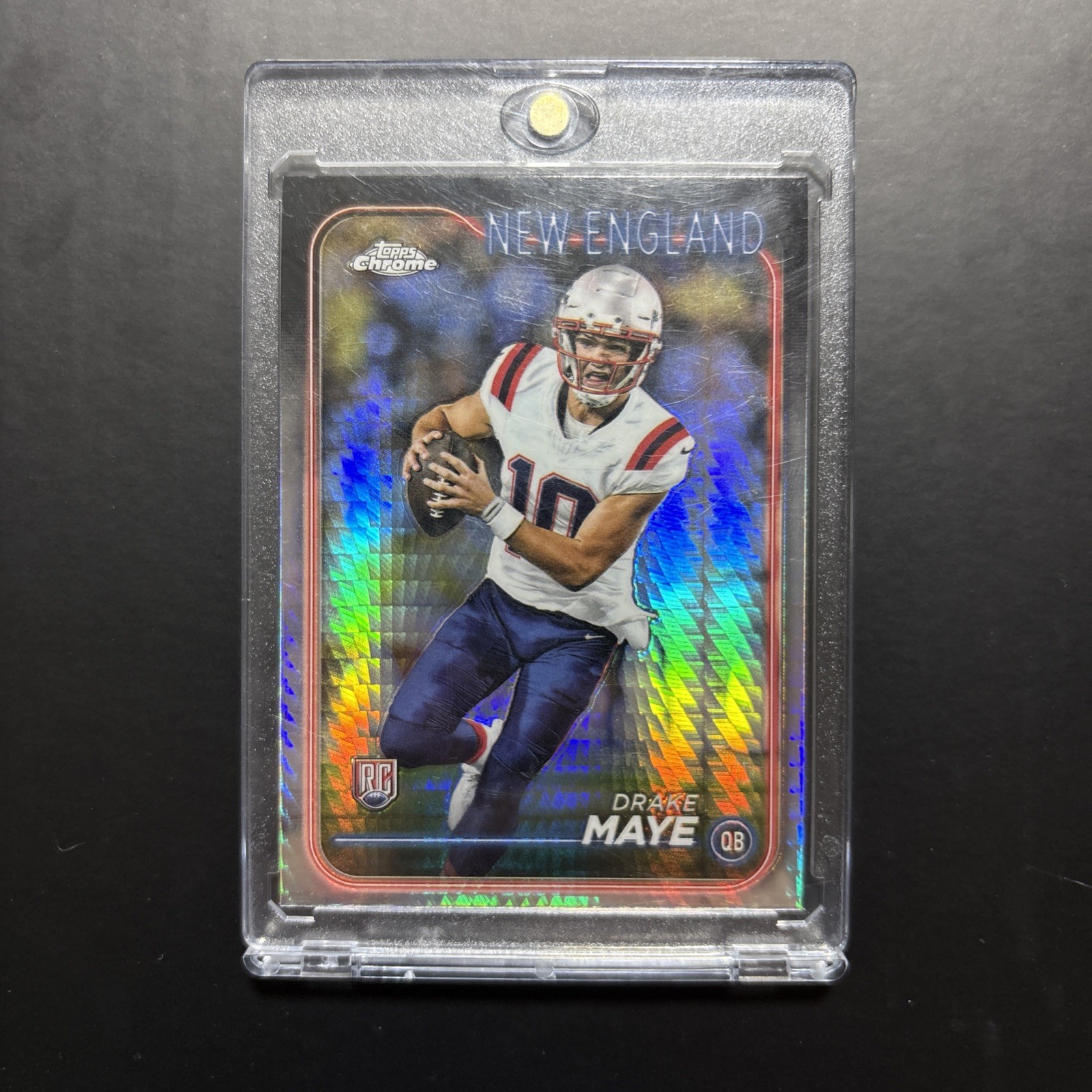 2024 Topps Chrome - Rookies Drake Maye #203 Prism Refractor (RC)