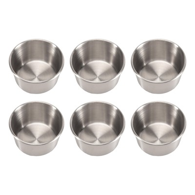 6 Stück 2 Unzen Edelstahl Dipp Saucenbecher, Dipschalen, Wiederverwendbar Metall4506