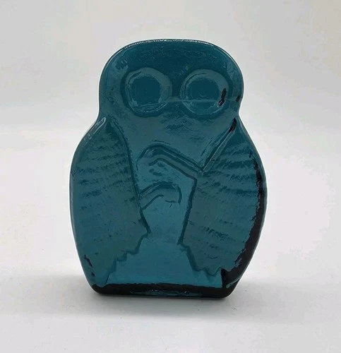 Blenko Glass Cryptid 2423C - Mothman - Cerulean