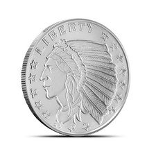 1/2 oz GSM Incuse Indian Silver Round (New) 107.30 per troy oz