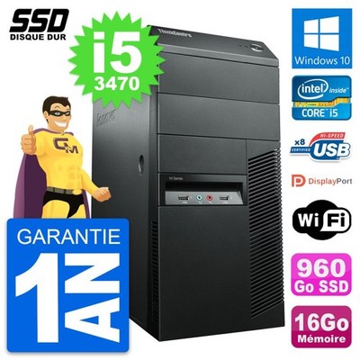 PC Tour Lenovo ThinkCentre M92p Intel I5-3470 RAM 16Go SSD 960Go Windows 10 Wifi