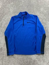Nike Sweater Mens Large Blue Therma-Fit Quarter Zip