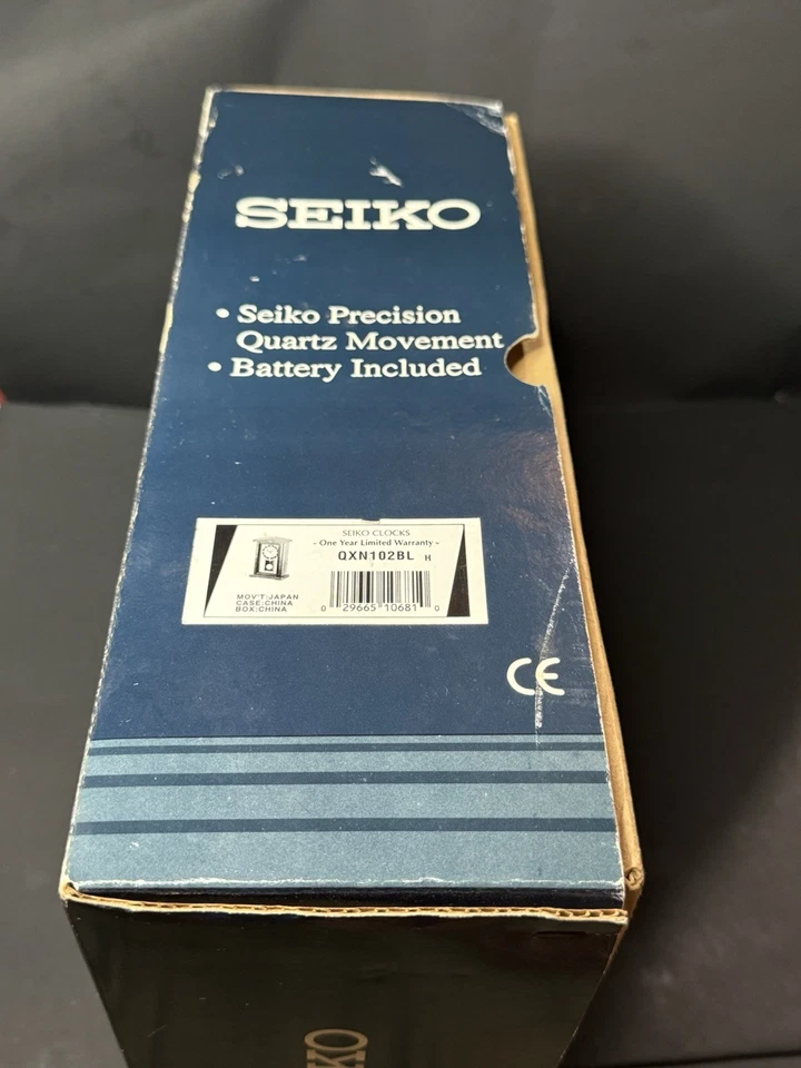 Seiko QXN102BLH Vintage Mantel Pendulum Cherry Wood H 10.5” W 5” D 2.5” Clock - Image 4 of 4