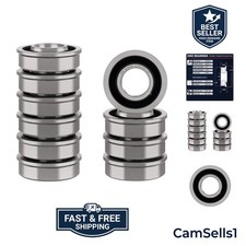 10 Count Flanged Ball Bearings, 1/2" ID - Guaranteed Performance Longevity