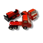 Vintage (Lot of 3) Tonka Orange Semi Truck Cab Dozer Pressed Steel Metal 1970's