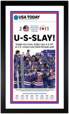 Team USA Womens Hockey Beats Canada 2026 Olympic Gold Matted & Framed Print