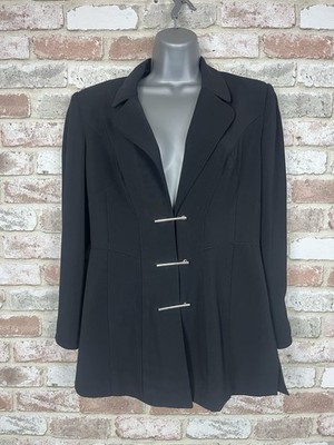 Vintage 90s Cache Black Blazer Silver Buttons Women s Sz 8