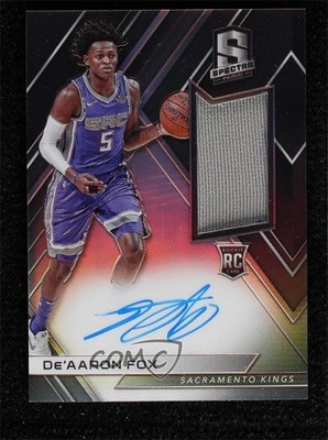 2017-18 Panini Spectra Jersey 130/299 De'Aaron Fox #109 Rookie Auto RC r4i