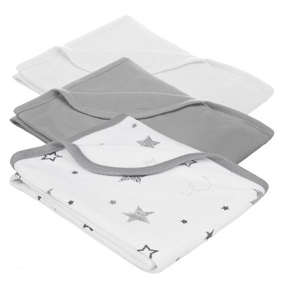 American Baby Company 100% Cotton Thermal Waffle Swaddle Blanket Combo - 30''x40''