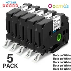 5PK Brother P-Touch TZ-231 TZe-231 12mm Label Tape Black on White 1/2" PT-D210