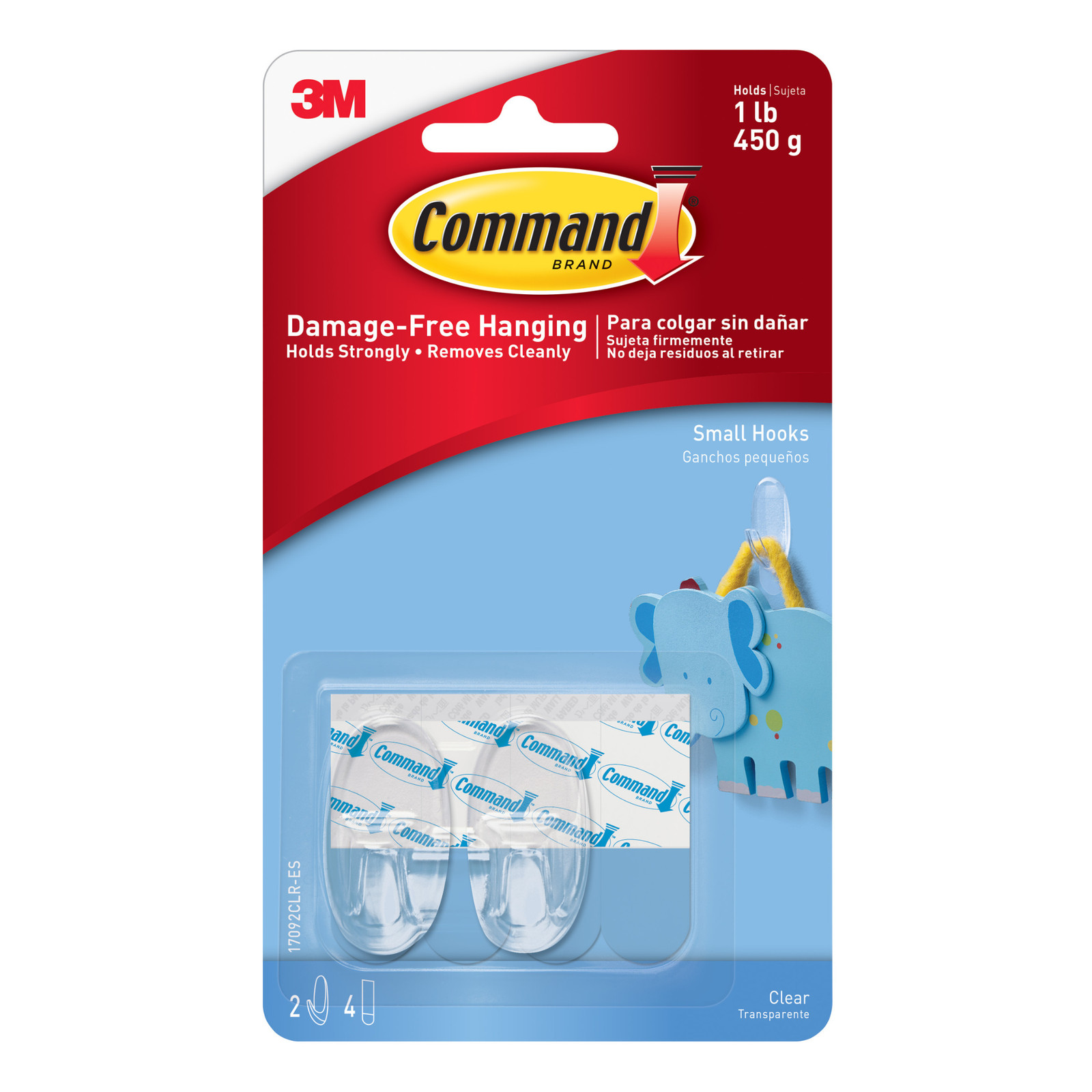 Command Small Clear Hooks [Removable]: 2-pack (Clear)