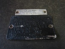 52 Chevrolet Deluxe 1952 cupé maletero largo capó carrocería datos etiqueta moldura código placa