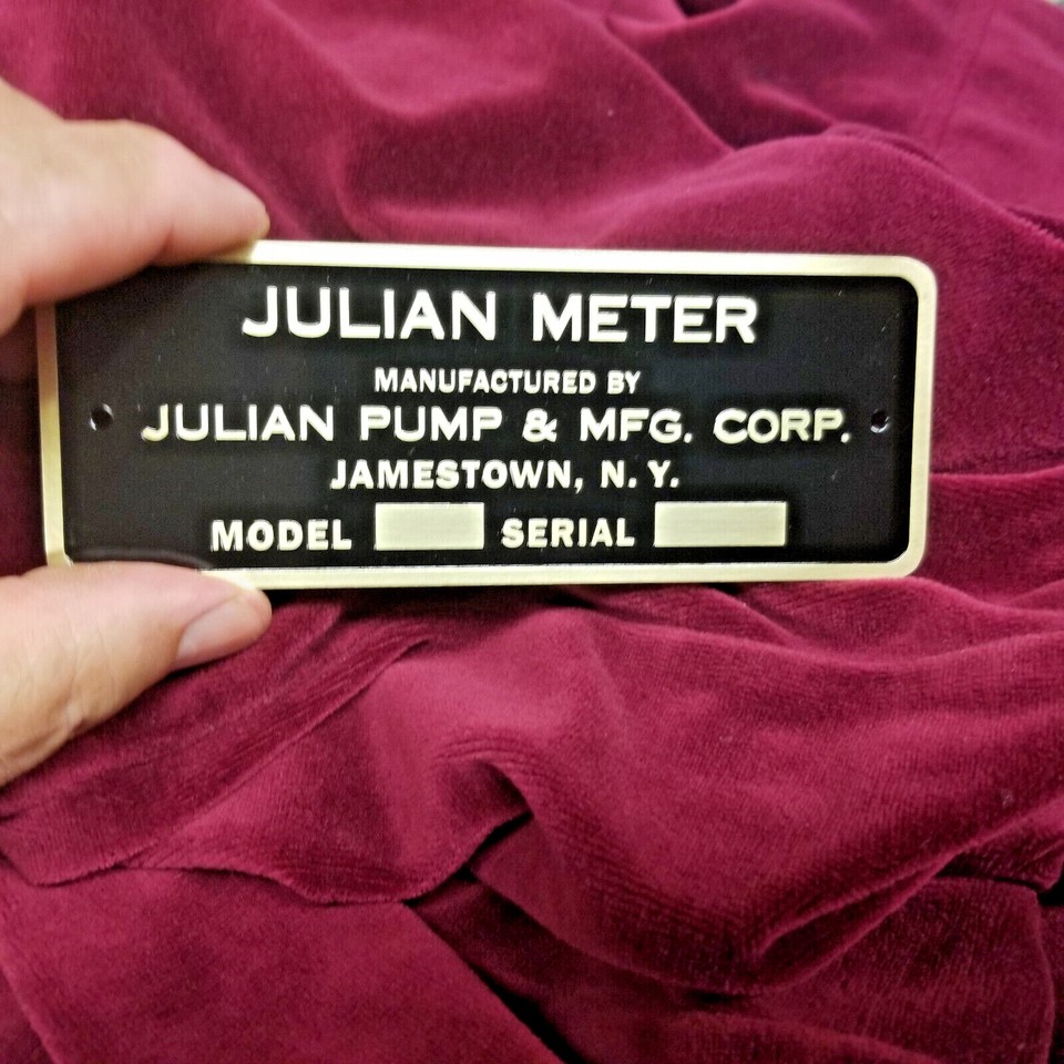 Julian Meter Gas Pump data plate Texaco Gulf Standard Shell etc | eBay UK