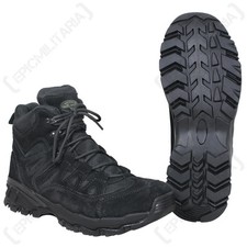 BLACK Military SQUAD Boots - Army Combat Style Mid Height Shoe Walking All Sizes