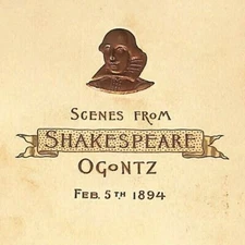 1894 Ogontz School (NJ) "Scenes From Shakespeare"  Program Booklet 