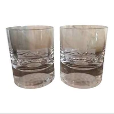 Hole-In-One Crystal Cut Bar Glasses WSWGA Golf Set of Two