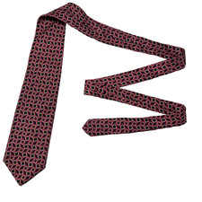 Brooks Brothers Makers Tie Men's Geometric 100 Silk Necktie Handmade In USA