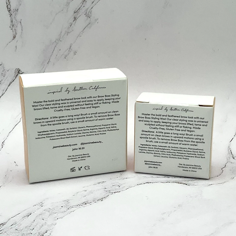 JAZMINE Beauty LOT Brow Boss CLEAR Brow Styling Wax Full + Travel Size NIB - Image 2 of 4